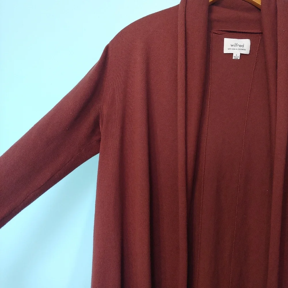 Wilfred with Silk and Cashmere Long Line Open Front Cardigan - Picture 5 of 14